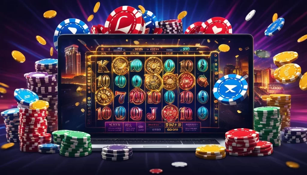 Hình ảnh tổng hợp các loại hình giải trí tại vf555 như thể thao, casino, nổ hũ